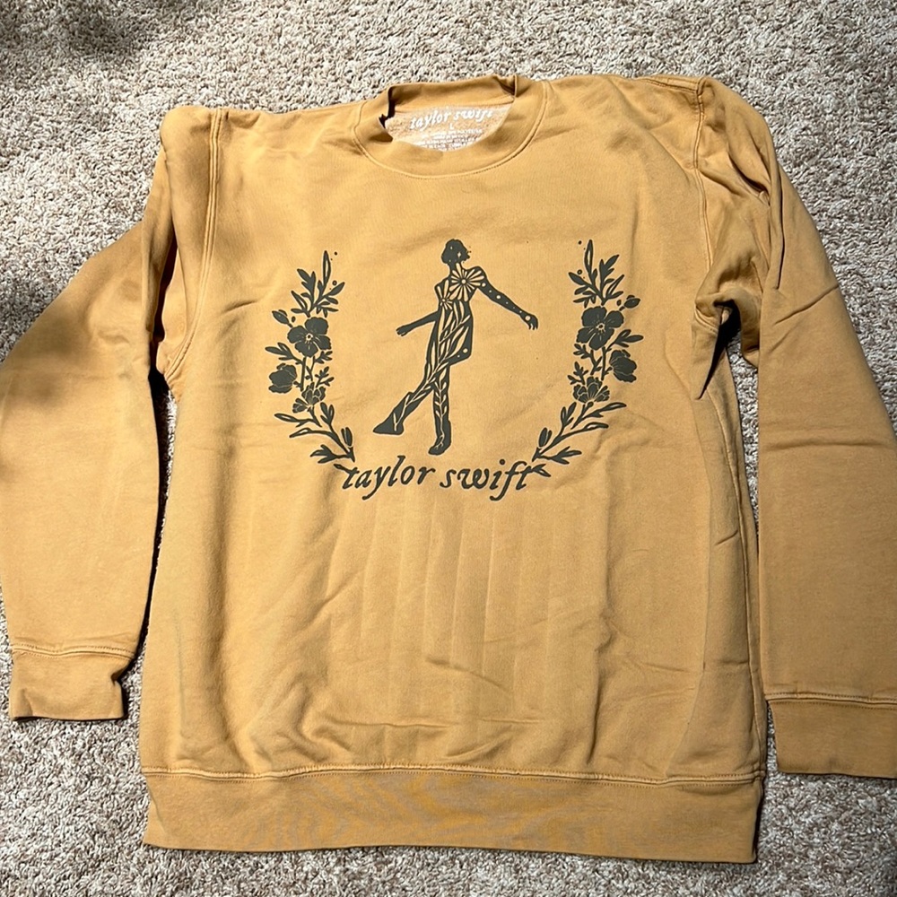 Taylor Swift Folklore Yellow Sweatshirt Large